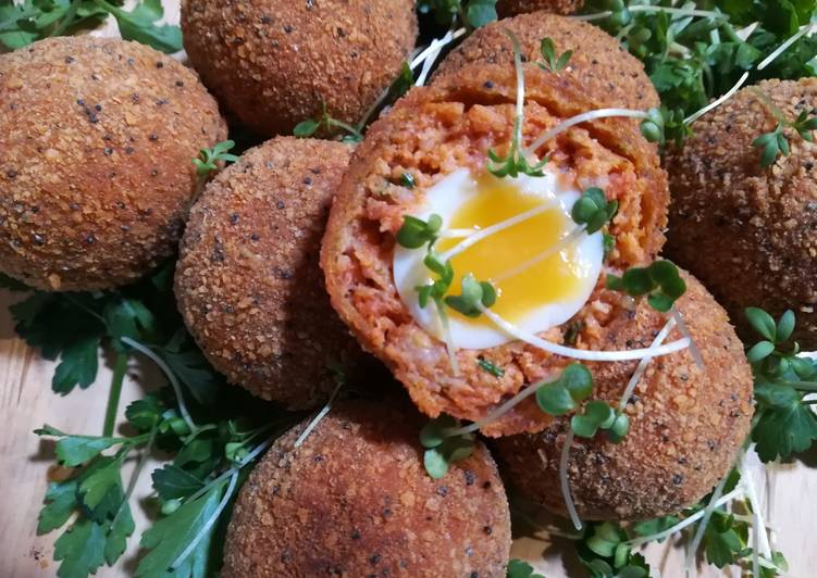 Easiest Way to Make Quick Scotched Quail Egg with Chorizo