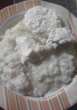 A picture of Klarri baatt(buttermilk rice).