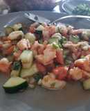Ceviche de camarón, estilo peruano