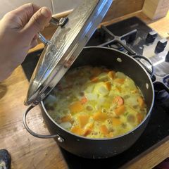 Butternut Squash soup A picture of Butternut Squash soup.