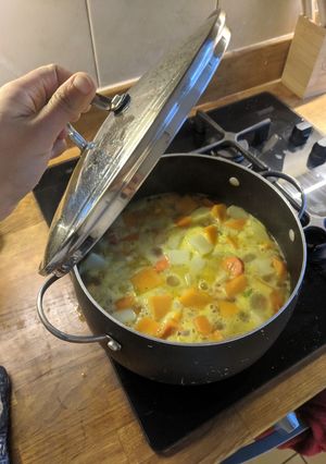 A picture of Butternut Squash soup.