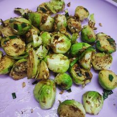 Stir fried brussel sprouts A picture of Stir fried brussel sprouts.