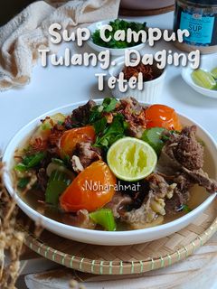 Gambar Sup Campur Tulang Daging Tetel