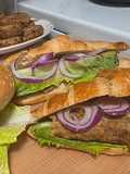 Shami kabab croissant sandwich