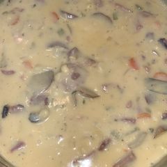 Ham and corn chowder A picture of Ham and corn chowder.