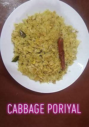 A picture of Cabbage thoran.