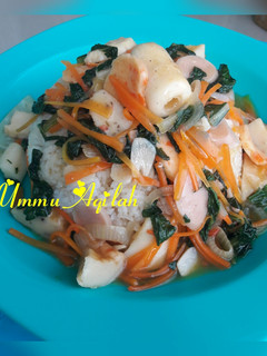 Foto resep Nasi capcay bakso seafood