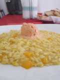Risotto ai peperoni gialli e gelato ai peperoni rossi