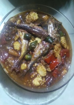 Foto resep Ikan asin Lombok hijau