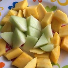 Mango melon salad A picture of Mango melon salad.