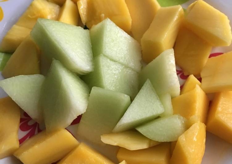 Step-by-Step Guide to Make Speedy Mango melon salad