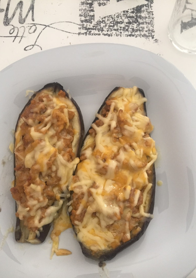 Una foto de Berenjenas rellenas de carne picada