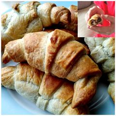 A picture of Vickys Chocolate Puff Croissants, GF DF EF SF NF.