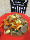 Tumis baso+kulit ayam keputren wortel