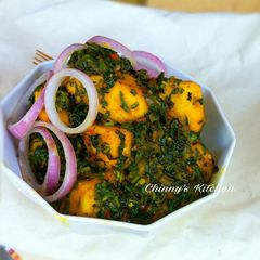 A picture of Yam and vegetable.