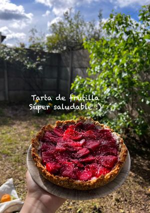 Una foto de Tarta de frutilla súper saludable