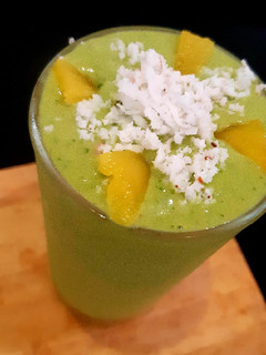 A picture of Green PIÑA COLADA SMOOTHIE 💚🥤 🍍🥥.