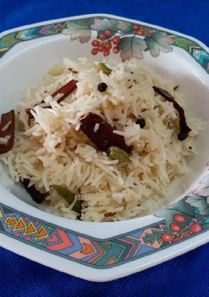 A picture of South Indian Lemon Rice.