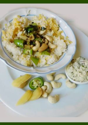 A picture of Ven Pongal with Barnyard Millet.