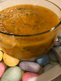 A picture of Carrot, Double Onion and Coriander Soup.