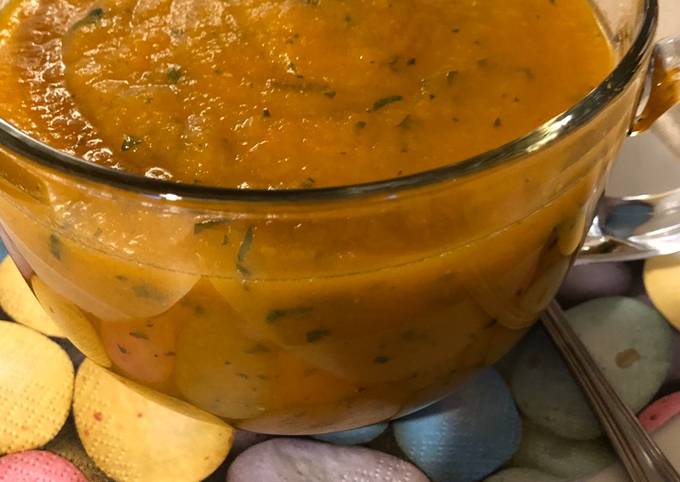 Simple Way to Make Perfect Carrot, Double Onion and Coriander Soup