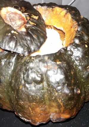 Una foto de Zapallo relleno con pollo