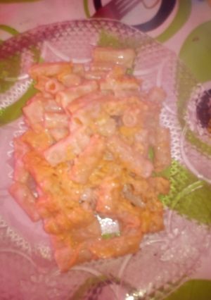 Una foto de Fideos gratinados
