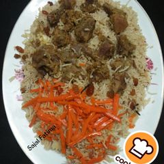 A picture of Kabuli Pulao (Afghani Pulao) Mutton.