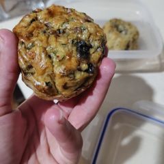 A picture of Mini mushroom and leek quiche.
