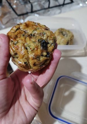A picture of Mini mushroom and leek quiche.
