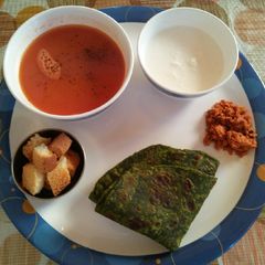 A picture of Palak (spinach) paratha.