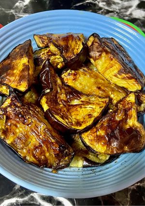 صورة لوصفة الباذنجان في القلاية الهوائية 🍆