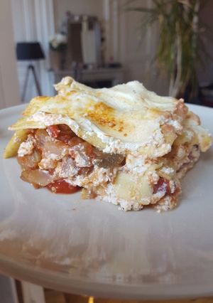 Une photo de Lasagnes végétariennes aux aubergines et à la ricotta