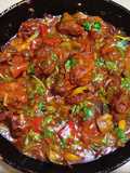 চিকেন উইথ বেল পেপারস (chicken with bell pepper recipe in Bengali)