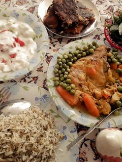 عکسی از دستور مرغ زعفرانی با شوید پلو😊
