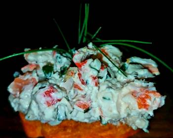 Fresh, Cooking Recipe Mikes Creamy Seafood Spread On Bagels  Crostinis Delicious Simple