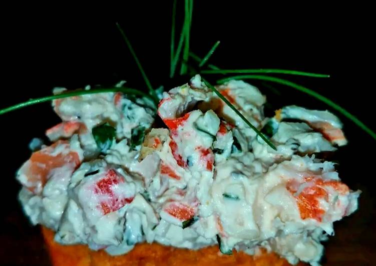 Recipe of Appetizing Mike's Creamy Seafood Spread On Bagels & Crostinis