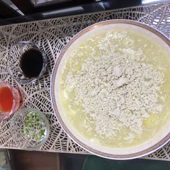 A picture of Chicken corn soup 🍜.