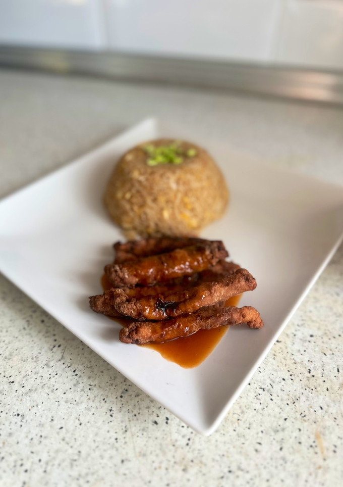 Una foto de Cerdo en salsa agridulce