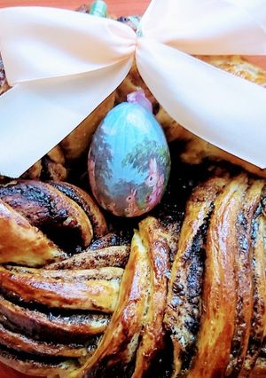 Csavart fonott kakaós kalács 🍫 recept fotója