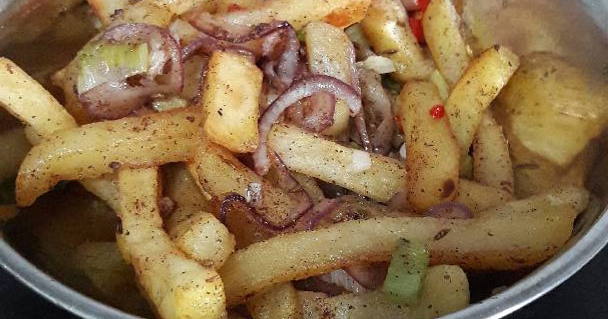 Salt n chilli chips Recipe by manx mummy Cookpad