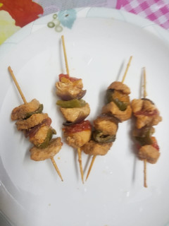 A picture of Three spice shashlik stick.