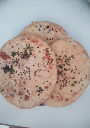 A picture of Aloo Kulcha (no yeast).