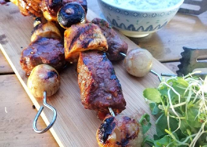 Beef skewers a'la Stroganoff