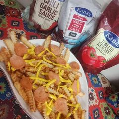 A picture of Loaded fries.