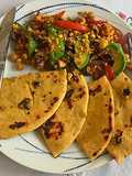 Chickpeas Raw mango Sundal with Gramflour flat bread