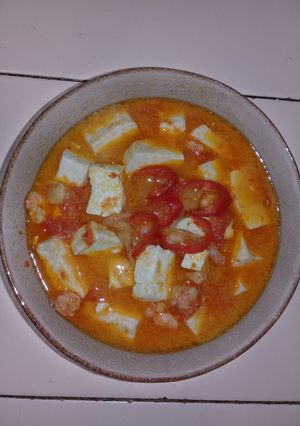 Foto resep Tumis udang tahu pedas