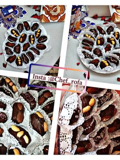 صورة لوصفة تمر محشي بحلوة الترك ومغمس بالشكلاته 🌴🍫🌰