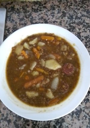 Una foto de Lentejas con verduras