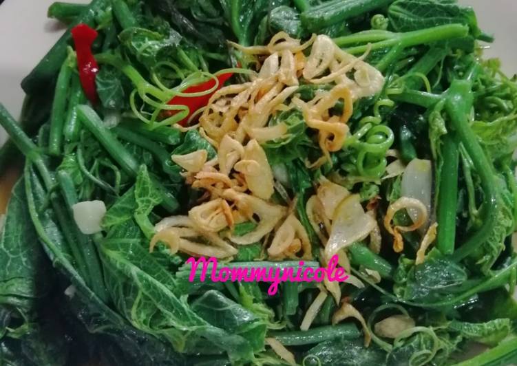 Cara Membuat Tumis pucuk labu terasi, Sempurna